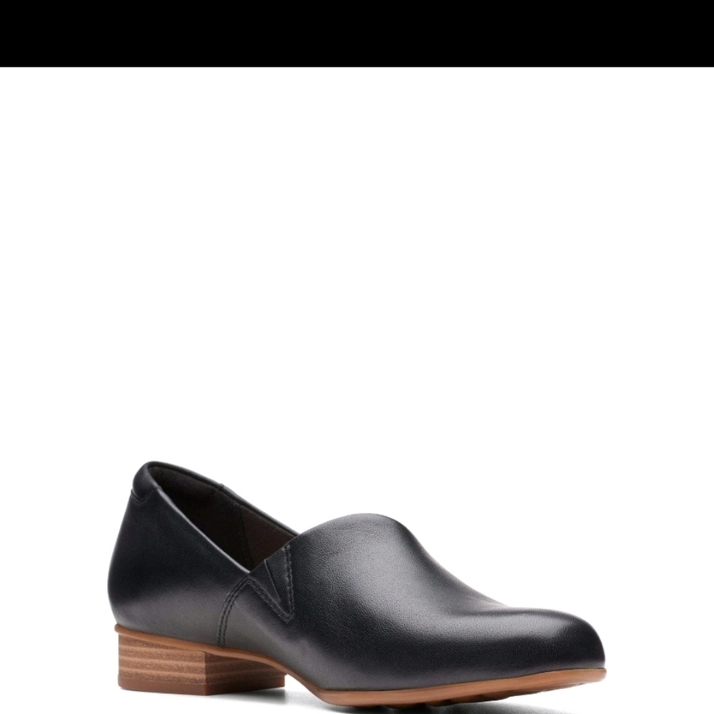 Clarks Juliet Palm Black Leather Shoes - Picture 4 of 9